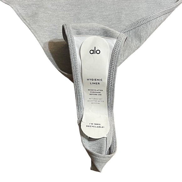 Alo Airbrush Hotshot Bodysuit Size Large New High Cut Square Neck Stretch - Picture 7 of 9